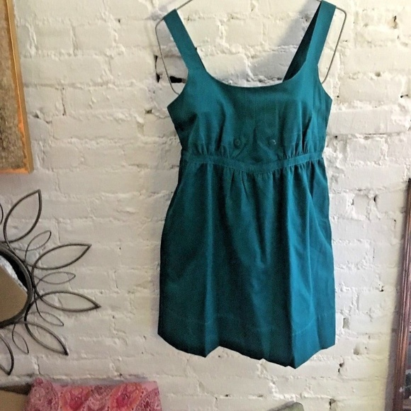 ANTHROPOLOGIE TULLE TEAL MOD DRESS PINAFORE NWT L - Picture 1 of 8